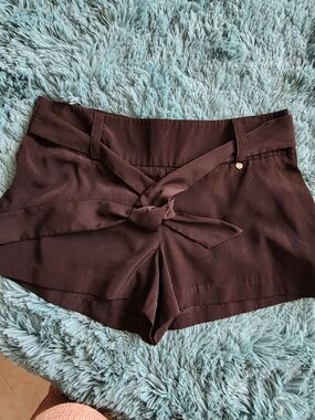 Guess BLACK High Waist Tie-Front Shorts